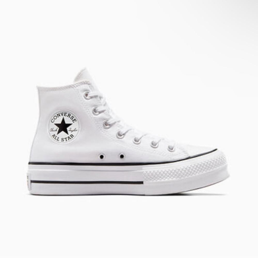 White Platform Converse Size 7